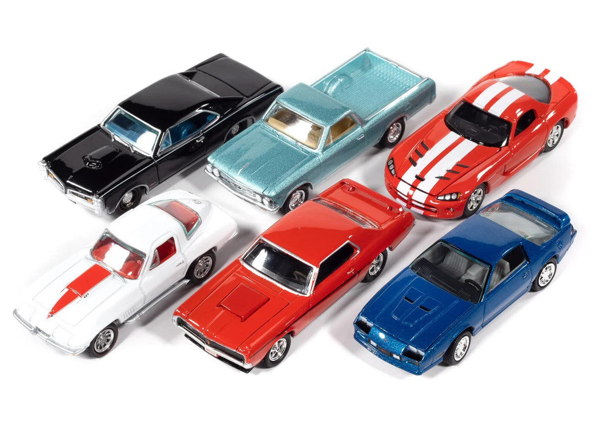 "Muscle Cars USA" 2025 Release 3 Set A of 6 pieces "MECUM Auctions" 1/64 Diecast Model Cars by Johnny Lightning Johnny Lightning