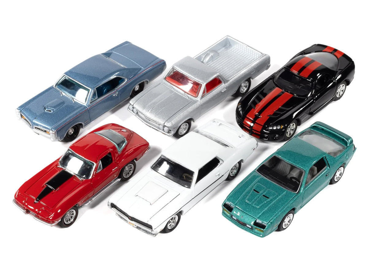 "Muscle Cars USA" 2025 Release 3 Set B of 6 pieces "MECUM Auctions" 1/64 Diecast Model Cars by Johnny Lightning Johnny Lightning