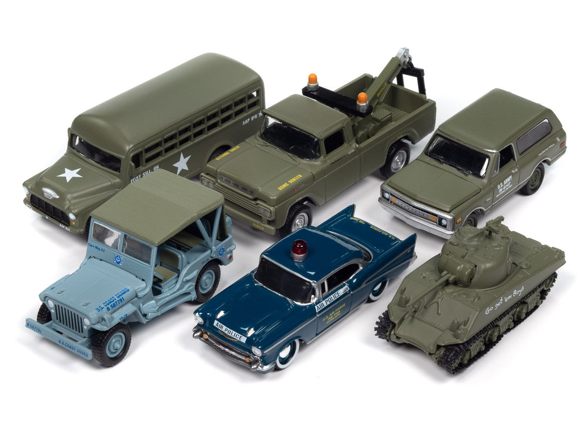"Military" Set B of 6 pieces 2024 Release 2 Limited Edition Diecast Models by Johnny Lightning Johnny Lightning