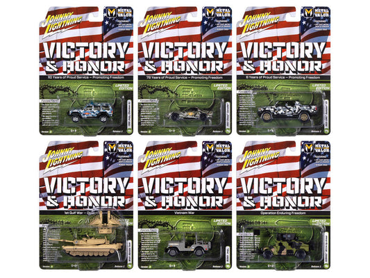 "Military" Set A of 6 pieces 2025 Release 2 Limited Edition 1/64 Diecast Model Cars by Johnny Lightning Johnny Lightning