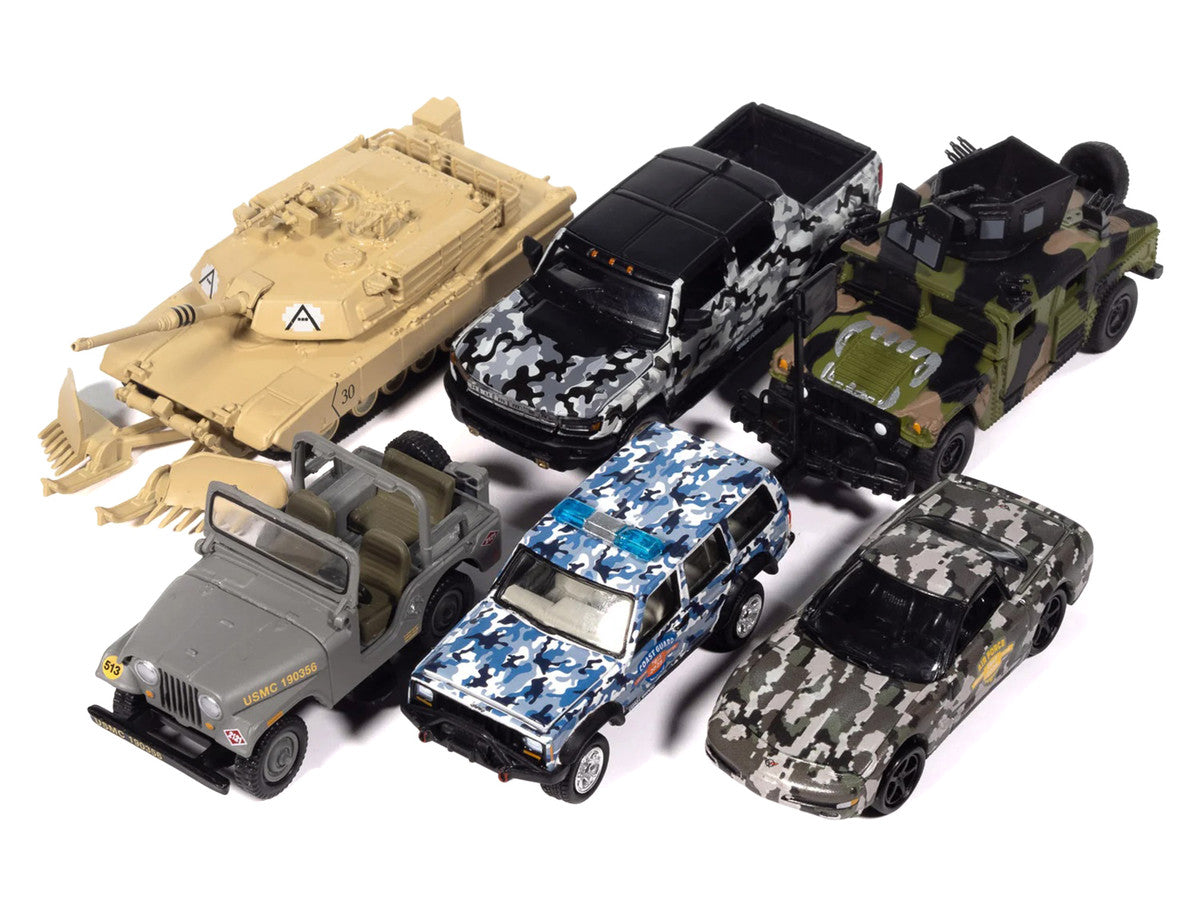 "Military" Set A of 6 pieces 2025 Release 2 Limited Edition 1/64 Diecast Model Cars by Johnny Lightning Johnny Lightning