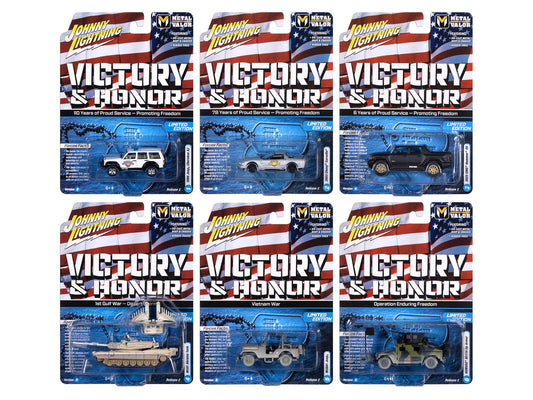 "Military" Set B of 6 pieces 2025 Release 2 Limited Edition 1/64 Diecast Model Cars by Johnny Lightning Johnny Lightning