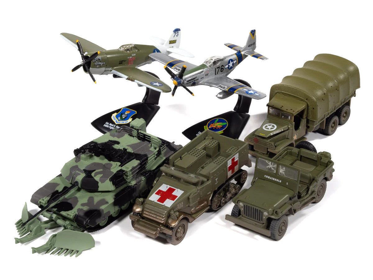 "Military" Set A of 6 pieces 2026 Release 1 Limited Edition 1/64 Diecast Model Cars by Johnny Lightning Johnny Lightning