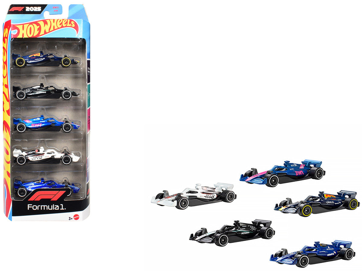 2025 Formula 1 World Championship 5 piece Set Diecast Model Cars by Hot Wheels Hotwheels