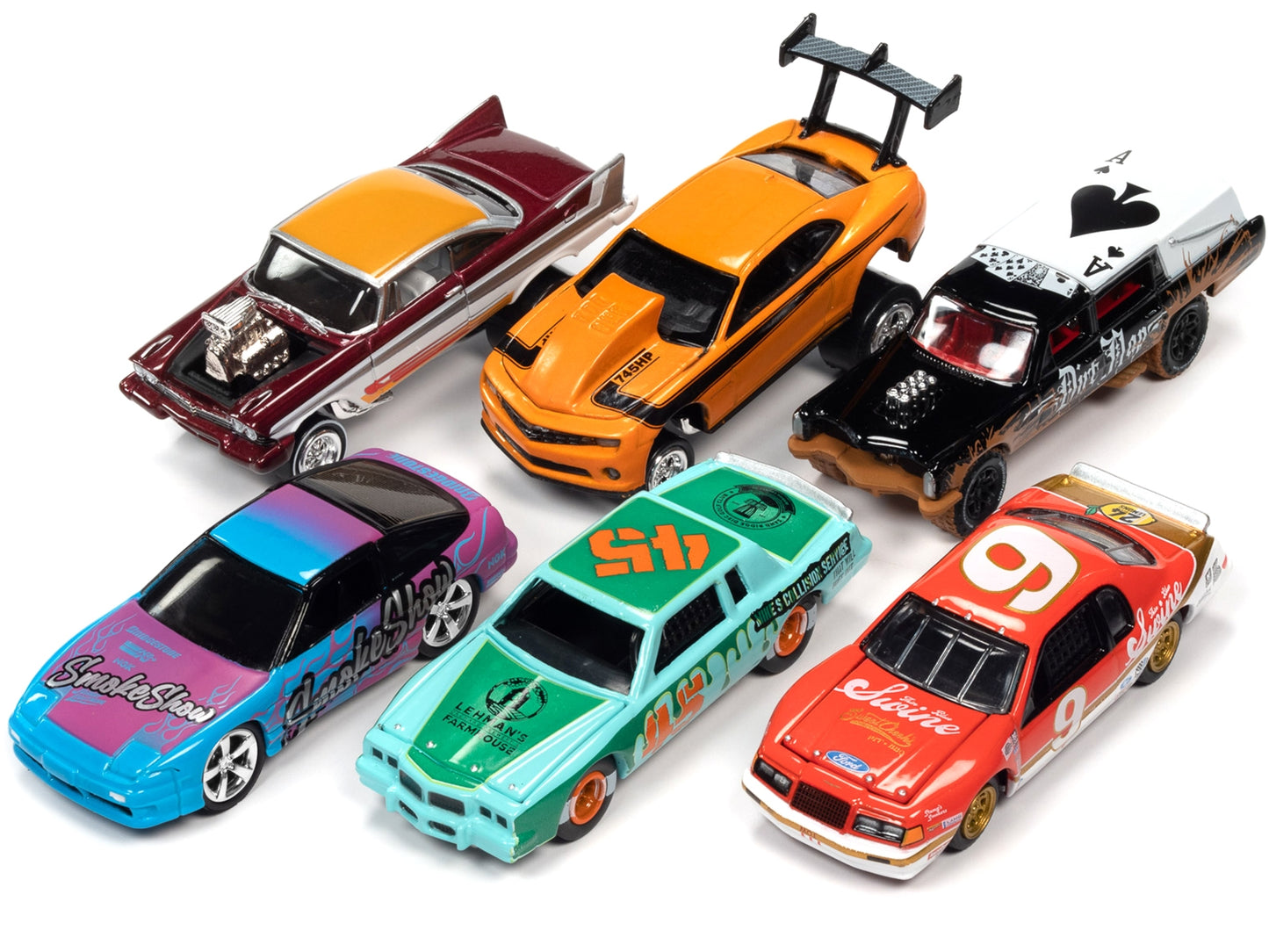 "Street Freaks" 2022 Set A of 6 Cars Release 2 1/64 Diecast Model Cars by Johnny Lightning