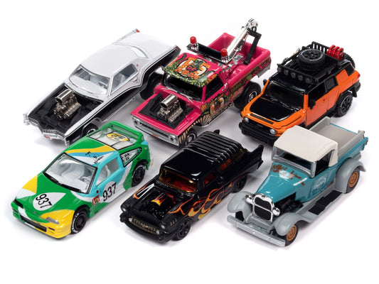 "Street Freaks" 2023 Set B of 6 Cars Release 2 1/64 Diecast Model Cars by Johnny Lightning