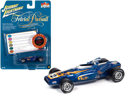 Johnny Lightning Special Blue Metallic with Poker Chip (Collector Token) and Game Card "Trivial Pursuit" "Pop Culture" Series 1/64 Diecast Model Car by Johnny Lightning Johnny Lightning