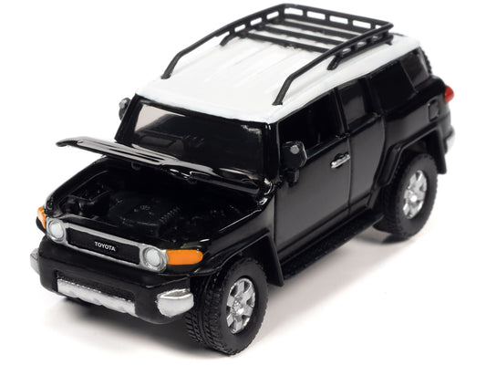2007 Toyota FJ Cruiser Black Diamond with White Top and Roofrack "Classic Gold Collection" Series Limited Edition 1/64 Diecast Model Car by Johnny Lightning-1