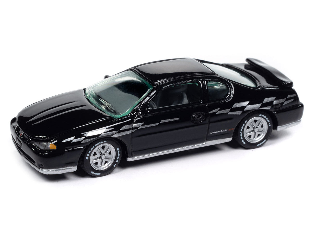 2001 Chevrolet Monte Carlo SS Black with Silver Graphics "Classic Gold Collection" 1/64 Diecast Model Car by Johnny Lightning-1