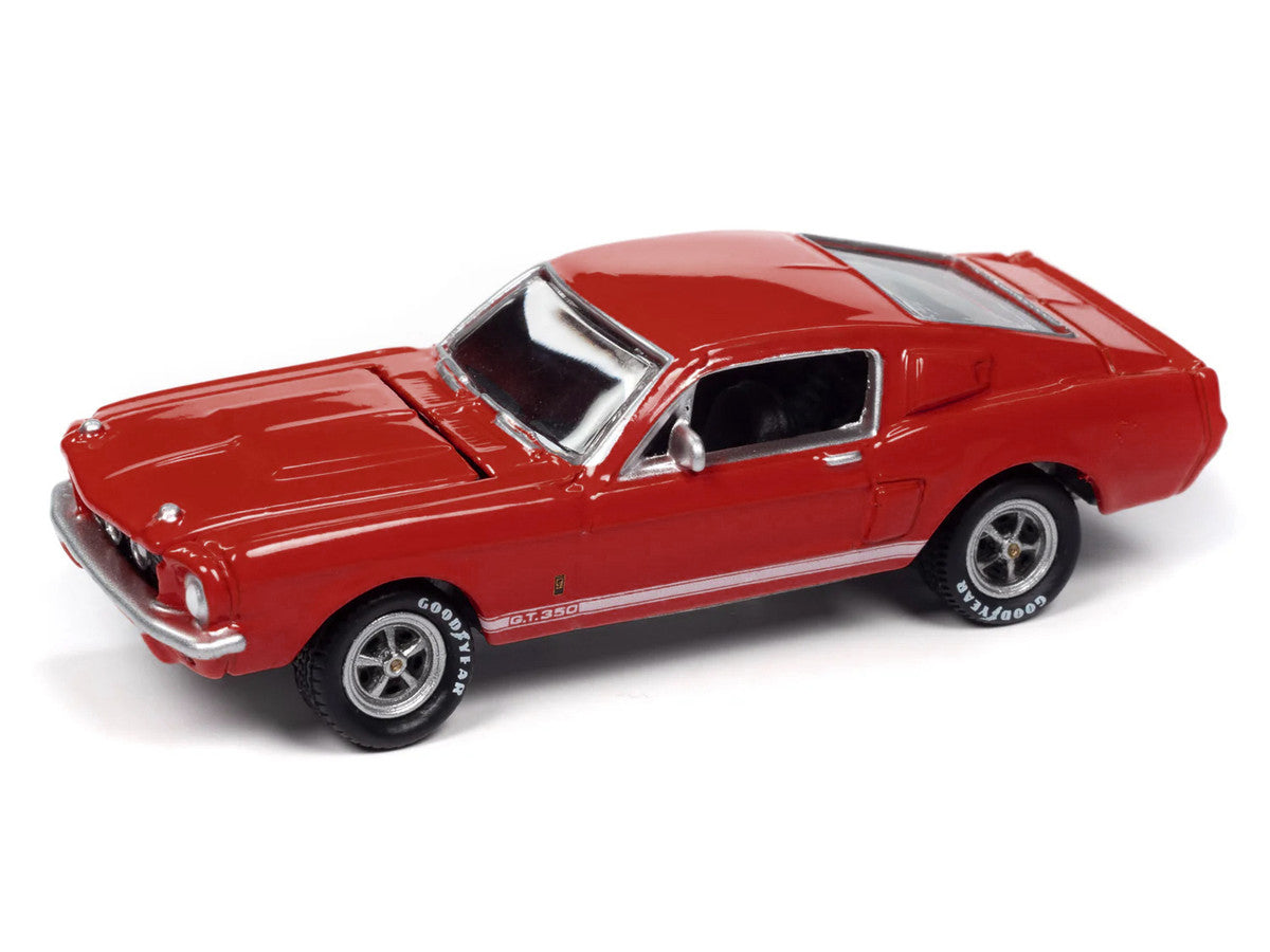 1967 Shelby GT-350 Red with White Side Stripes "Mecum Auctions" "Pop Culture" 2024 Release 2 1/64 Diecast Model Car by Johnny Lightning Johnny Lightning