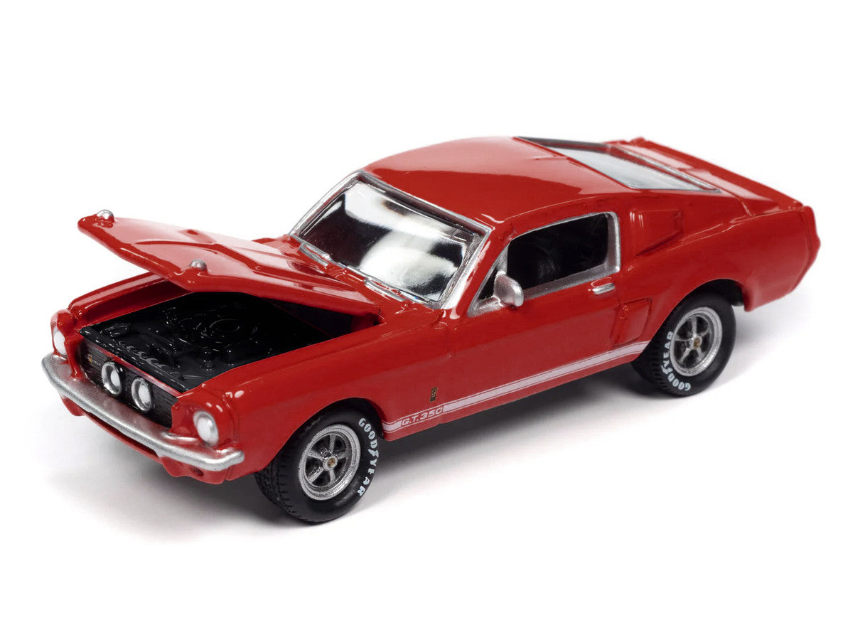 1967 Shelby GT-350 Red with White Side Stripes "Mecum Auctions" "Pop Culture" 2024 Release 2 1/64 Diecast Model Car by Johnny Lightning Johnny Lightning