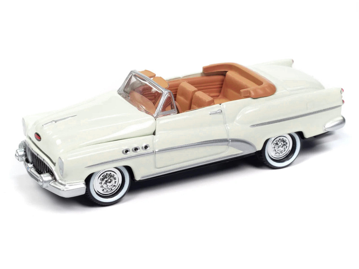1953 Buick Super Cream with Travel Trailer Limited Edition "Tow & Go" Series 1/64 Diecast Model Car by Johnny Lightning Johnny Lightning