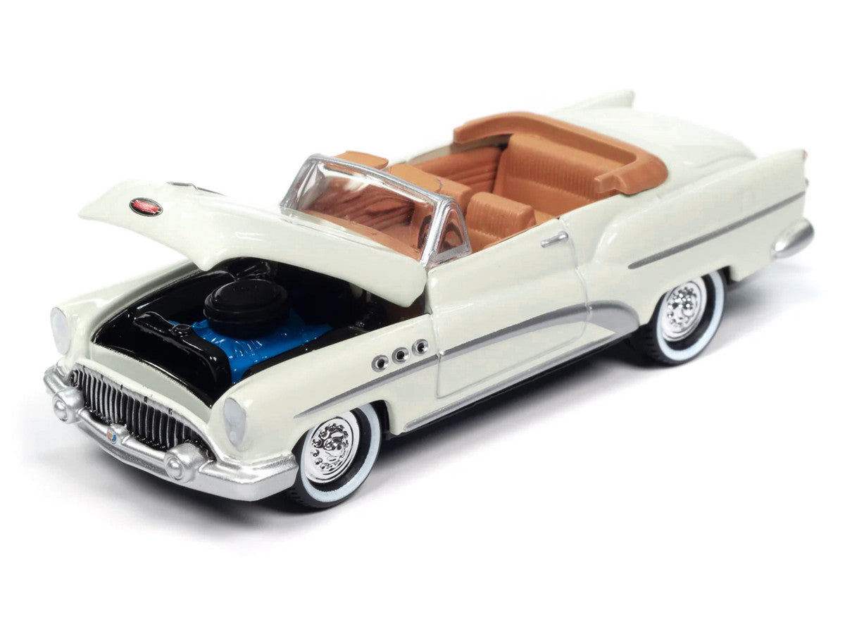 1953 Buick Super Cream with Travel Trailer Limited Edition "Tow & Go" Series 1/64 Diecast Model Car by Johnny Lightning Johnny Lightning