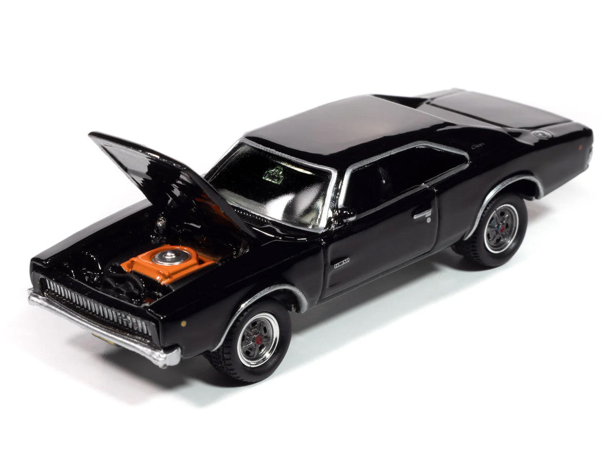 1968 Dodge Charger R/T Black "John Wick" (2014) Movie "Pop Culture" 2025 Release 1 1/64 Diecast Model Car by Johnny Lightning-2