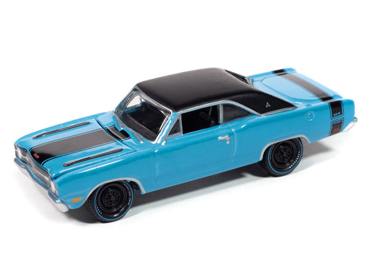 1969 Dodge Dart GTS 340 Blue with Black Top and Stripes "Goodyear Blue Streak" "Pop Culture" 2025 Release 1 1/64 Diecast Model Car by Johnny Lightning Johnny Lightning