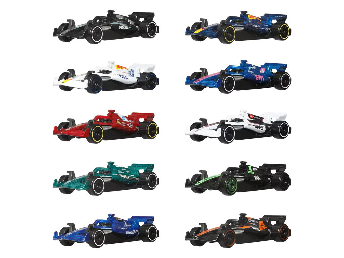 2025 Formula 1 World Championship 10 piece Set Diecast Model Cars by Hot Wheels Hotwheels