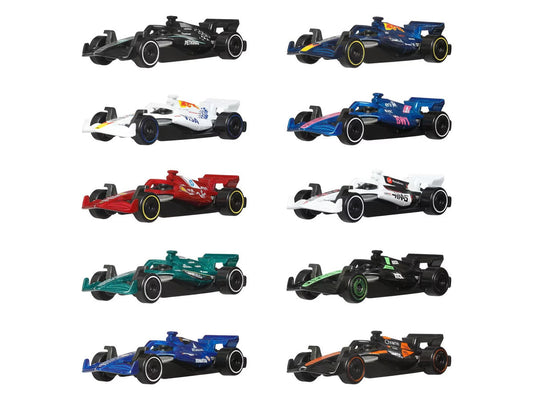 2025 Formula 1 World Championship 10 piece Set Diecast Model Cars by Hot Wheels Hotwheels