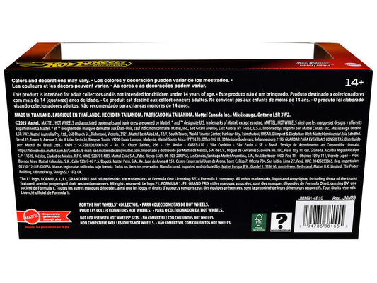 "McLaren Formula 1 Team" Formula One F1 World Championship (2025) 2 Piece Set Diecast Model Cars by Hot Wheels Hotwheels