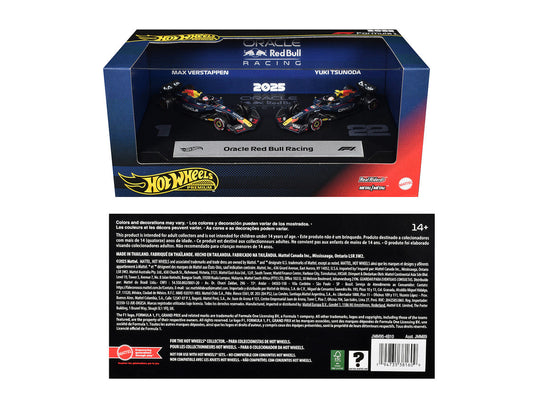 "Oracle Red Bull Racing" Formula One F1 World Championship (2025) 2 Piece Set Diecast Model Cars by Hot Wheels Hotwheels