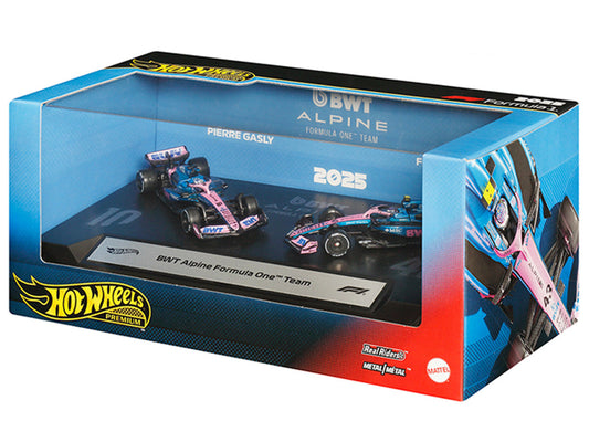 "BWT Alpine Formula One Team" Formula One F1 World Championship (2025) 2 Piece Set Diecast Model Cars by Hot Wheels Hotwheels