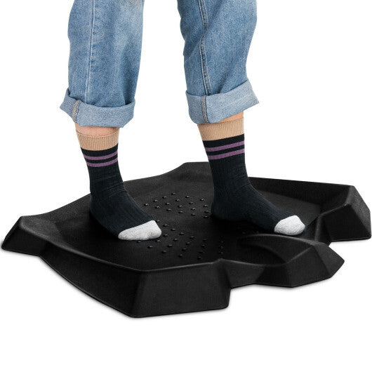 Portable Anti-Fatigue Standing Mat with Massage Points and Diverse Terrain-Black - Color: Black W2B