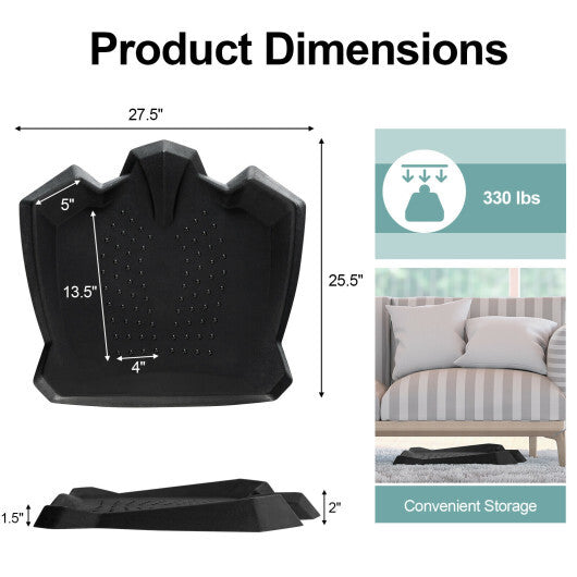 Portable Anti-Fatigue Standing Mat with Massage Points and Diverse Terrain-Black - Color: Black W2B