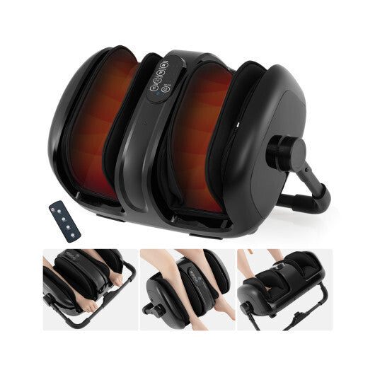 Foot and Calf Massager with Heat for Blood Circulation Pain Relief-Black W2B