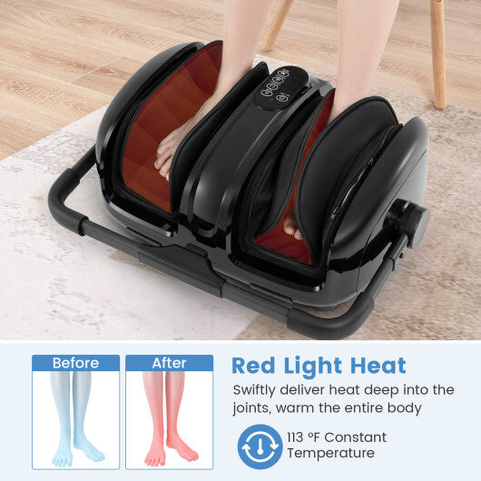 Foot and Calf Massager with Heat for Blood Circulation Pain Relief-Black W2B