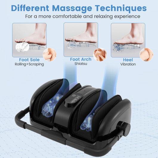 Foot and Calf Massager with Heat for Blood Circulation Pain Relief-Black W2B