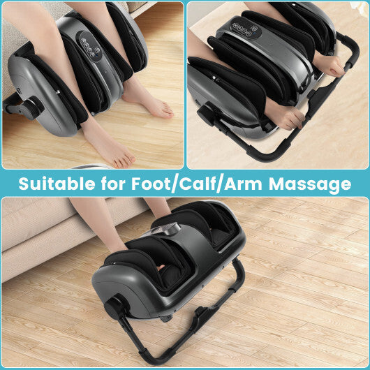 Foot and Calf Massager with Heat for Blood Circulation Pain Relief-Black W2B