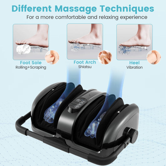 Foot and Calf Massager with Heat for Blood Circulation Pain Relief-Black W2B