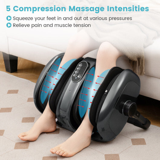 Foot and Calf Massager with Heat for Blood Circulation Pain Relief-Black W2B