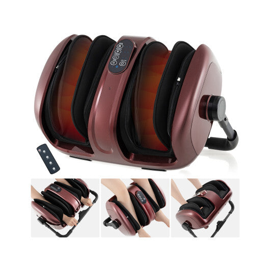 Foot and Calf Massager with Heat for Blood Circulation Pain Relief-Black W2B