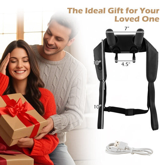 Neck Shoulder Massager with 2 Heat Levels for Pain Relief-Beige W2B
