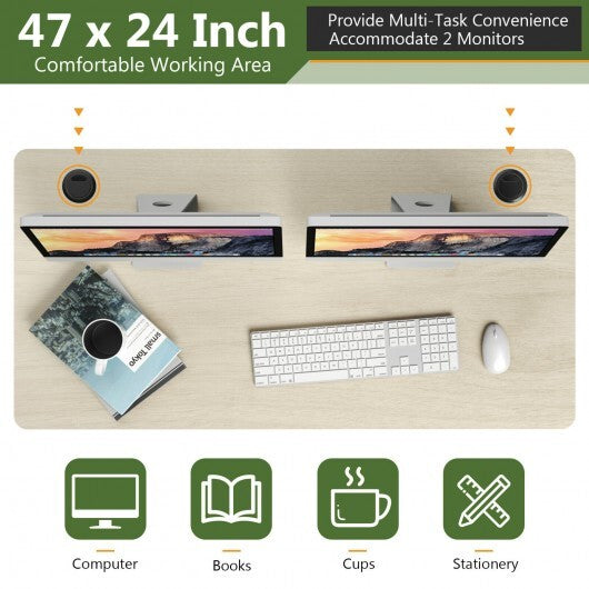47" x 24" Universal Tabletop for Standard and Standing Desk Frame-Natural - Color: Natural - Size: S W2B