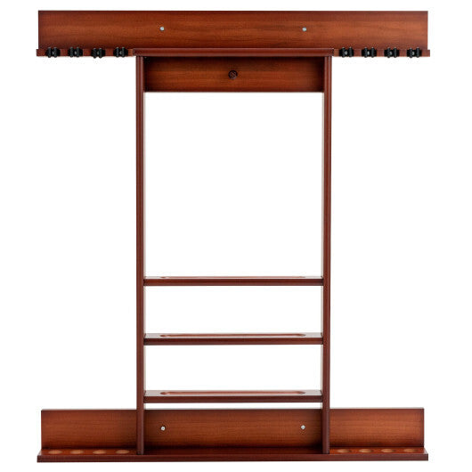 Wall-mounted Billiards Pool Cue Rack Only-Brown - Color: Brown W2B