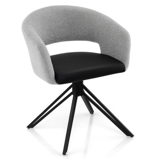 Modern Swivel Accent Chair with Solid Steel Legs-Black