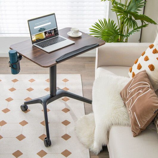 Pneumatic Standing Desk with Anti-fall Baffle and Cup Holder W2B