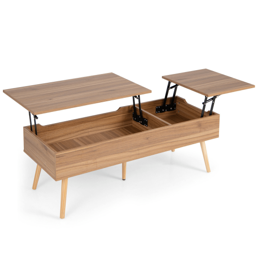 47 Inch Lift Top Coffee Table with 2 Hidden Compartments-Black W2B