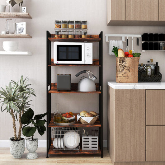 3/5-Tier Industrial Bookshelf Storage Shelf Display Rack with Adjustable Shelves-3-Tier W2B