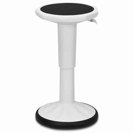 Adjustable Active Learning Stool Sitting Home Office Wobble Chair with Cushion Seat -Black W2B