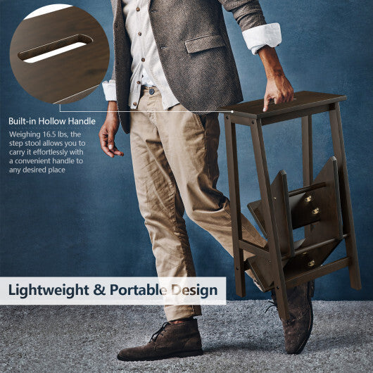 3 Tier Step Stool 3 in 1 Folding Ladder Bench-White W2B