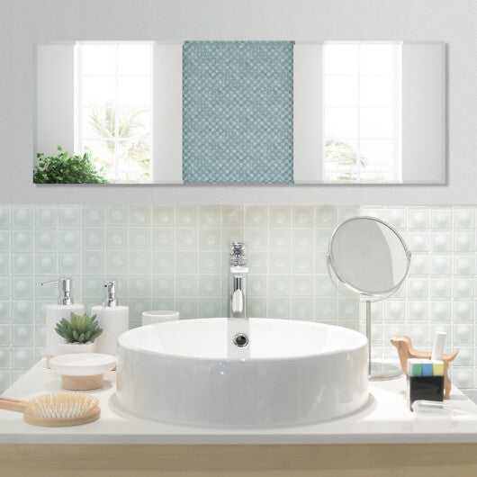 43 x 15 Inch Wall Mounted Frameless Full Length Mirror - Color: Transparent W2B