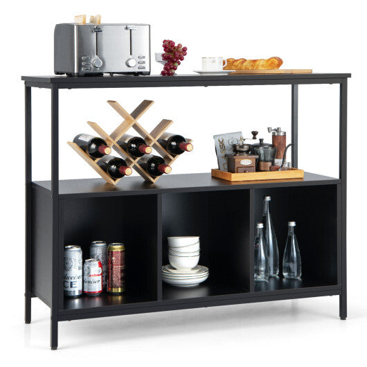Modern Kitchen Buffet Sideboard with 3 Compartments-Rustic Brown W2B