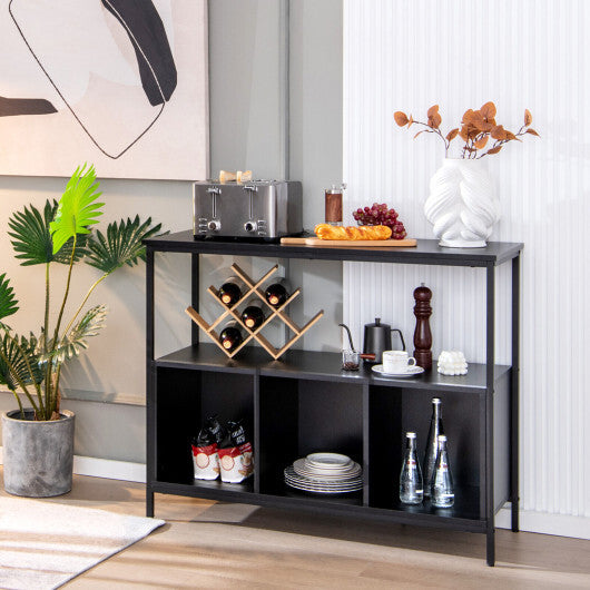 Modern Kitchen Buffet Sideboard with 3 Compartments-Rustic Brown W2B