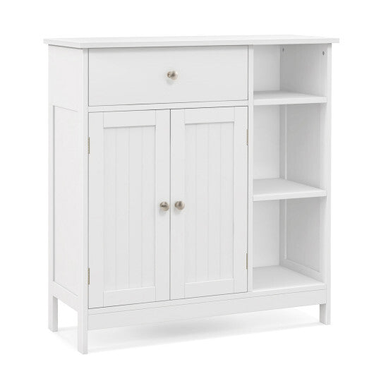 Bathroom Cabinet Floor Cabinet with Drawer and Open Compartments-White W2B