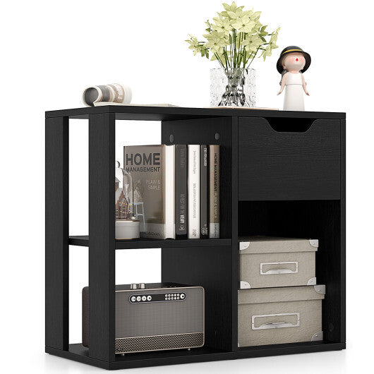 3-Tier Side Table with Storage Shelf and Drawer Space