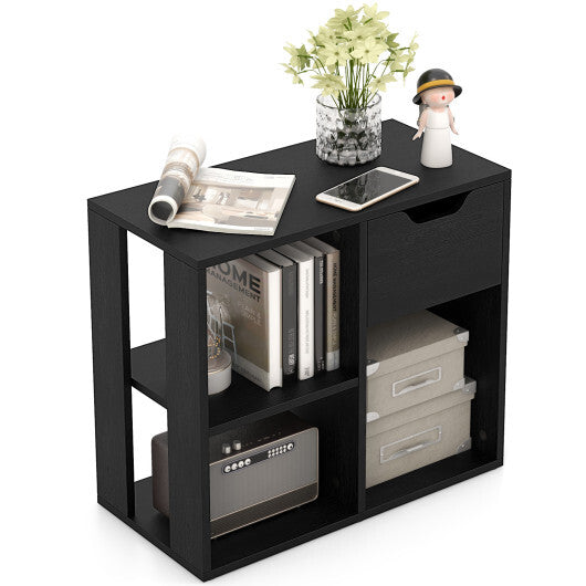 3-Tier Side Table with Storage Shelf and Drawer Space