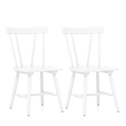 Windsor Style Armless Chairs with Solid Rubber Wood Frame-Black W2B