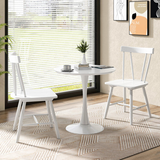 Windsor Style Armless Chairs with Solid Rubber Wood Frame-Black W2B